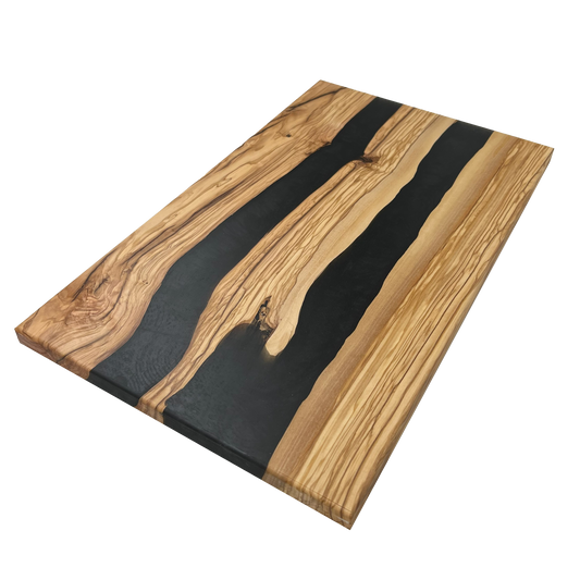 Olive Wood Epoxy Cutting Board (Black)