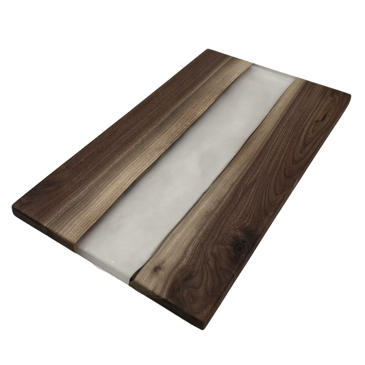 Walnut Epoxy Cutting Board (Clear White)