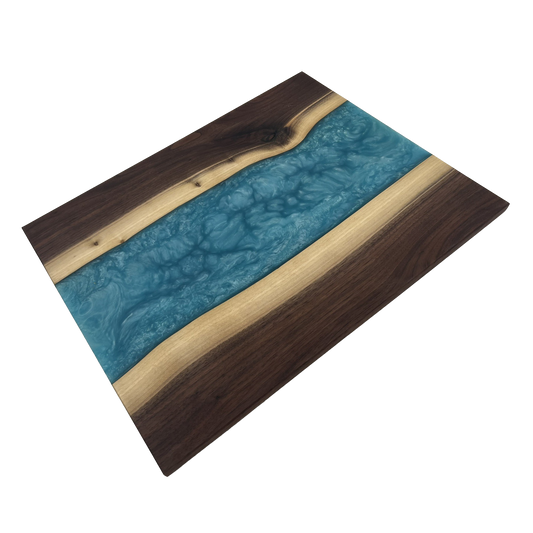 Walnut Epoxy Cutting Board (Electric Blue)