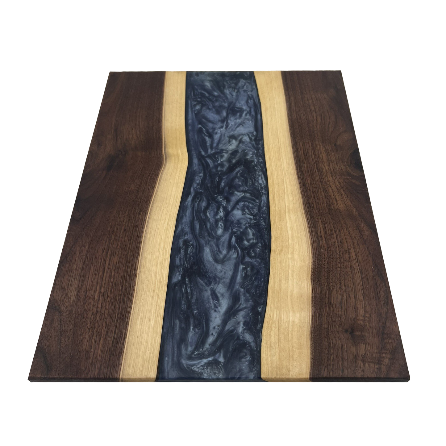 Walnut Epoxy Cutting Board (Navy and White)